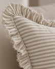 Hallie Natural Beige Pinstripe Cushion Cover - Rectangle — fabric detail 1