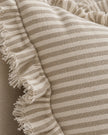 Hallie Natural Beige Pinstripe Cushion Cover - Rectangle — fabric detail 2
