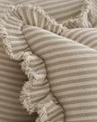 Hallie Natural Beige Pinstripe Cushion Cover - Rectangle — fabric detail 4