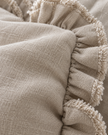 Hallie Beige Rectangle Linen Ruffled Cushion Cover — fabric detail 4
