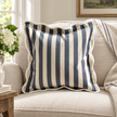 Chloe Navy Blue Square Scalloped Cushion Cover — styled view 1