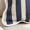Chloe Navy Blue Square Scalloped Cushion Cover — fabric detail 3