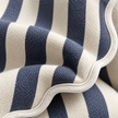 Chloe Navy Blue Square Scalloped Cushion Cover — fabric detail 4