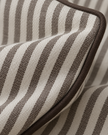 Florence Piped Dark Brown And White Pinstripe Luxury Cotton Blend Cushion Cover — fabric detail 4