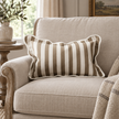 Chloe Brown Rectangle Stripe Scalloped Cushion Cover — styled view 2
