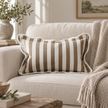 Chloe Brown Rectangle Stripe Scalloped Cushion Cover — styled view 3