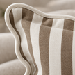 Chloe Brown Rectangle Stripe Scalloped Cushion Cover — fabric detail 1