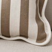 Chloe Brown Rectangle Stripe Scalloped Cushion Cover — fabric detail 3