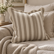 Chloe Beige Square Stripe Scalloped Cushion Cover — styled view 3