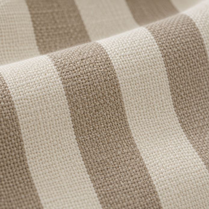 Chloe Beige Square Stripe Scalloped Cushion Cover — fabric detail 2
