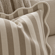 Chloe Beige Square Stripe Scalloped Cushion Cover — fabric detail 4