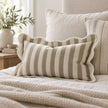 Chloe Beige Rectangle Stripe Scalloped Cushion Cover — styled view 3