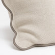 Chloe cream and greige 65 × 65 cm extra large bed cushion cover – fabric and scalloped trim close-up 3