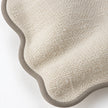 Chloe cream and greige 65 × 65 cm extra large bed cushion cover – fabric and scalloped trim close-up 4