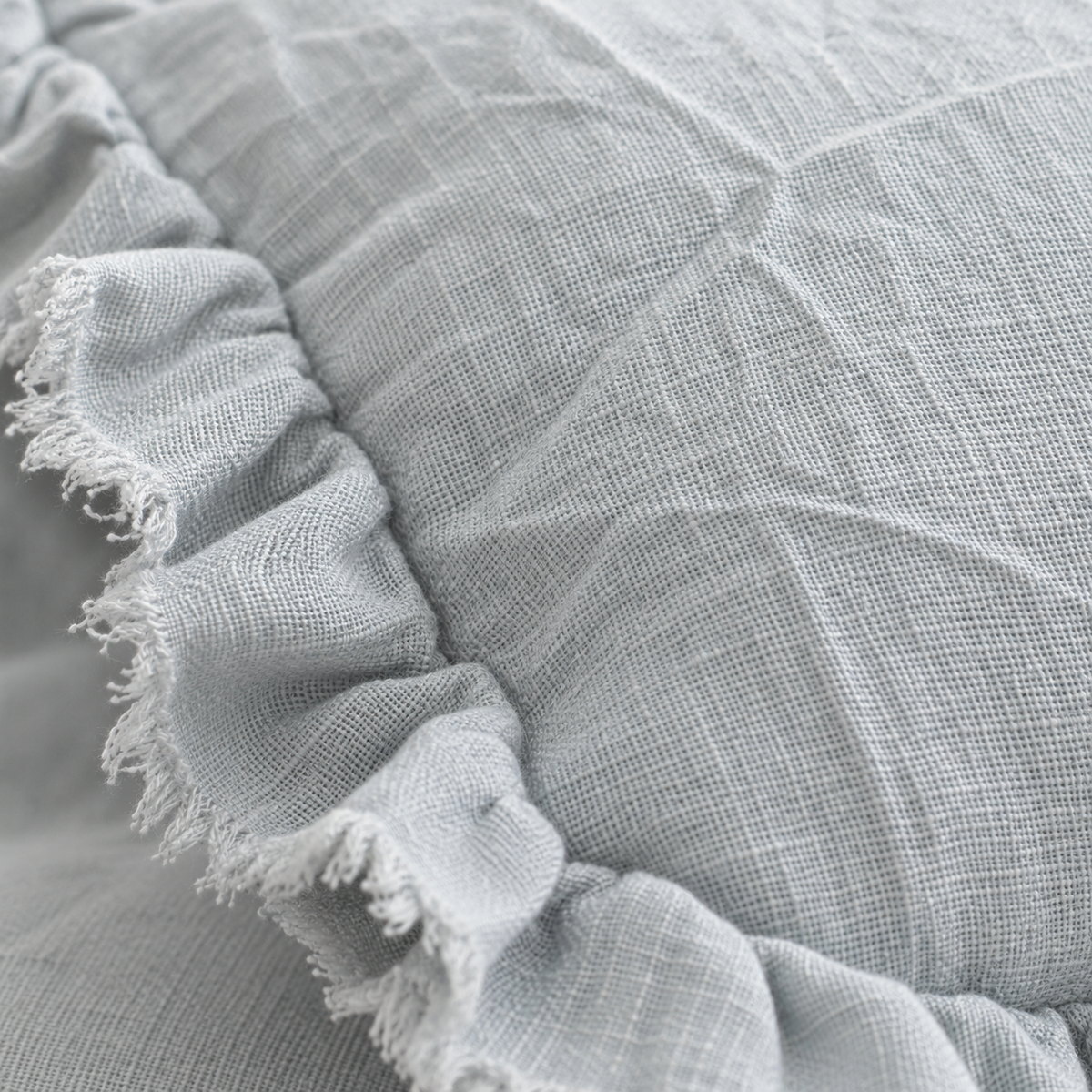 Hallie Ocean Blue Rectangle Cotton Cushion Cover — fabric detail 2