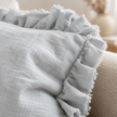 Hallie Ocean Blue Rectangle Cotton Cushion Cover — fabric detail 4