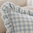 Hallie Ocean Blue Rectangle Gingham Cushion Cover — fabric detail 1