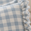 Hallie Ocean Blue Rectangle Gingham Cushion Cover — fabric detail 2