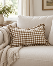 Hallie Brown Rectangle Gingham Cushion Cover — styled view 3