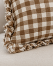 Hallie Brown Rectangle Gingham Cushion Cover — fabric detail 3