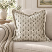 Chloe Sage Green Pattern Scalloped Square Cushion Cover — styled view 3
