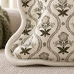Chloe Sage Green Pattern Scalloped Square Cushion Cover — fabric detail 3