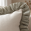 Bella Olive Green Ruffle Square Cushion Cover — fabric detail 1