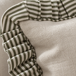 Bella Olive Green Ruffle Square Cushion Cover — fabric detail 4