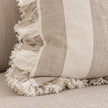 Hallie Beige And White Wide Stripe Square Cotton Blend Cushion Cover — fabric detail 3