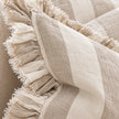 Hallie Beige And White Wide Stripe Square Cotton Blend Cushion Cover — fabric detail 4