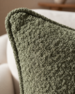 Olive Green Square Sofia Boucle Cushion Cover — fabric detail 1