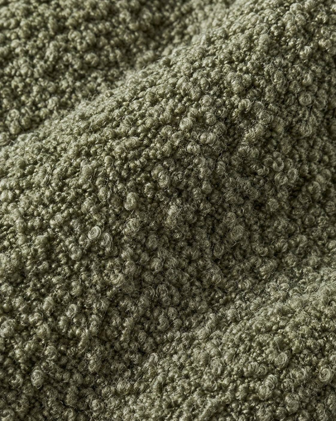 Olive Green Square Sofia Boucle Cushion Cover — fabric detail 2