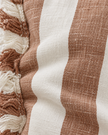 Hallie Rust Brown And White Wide Stripe Cotton Cushion Cover — fabric detail 2