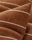 India Rust Brown And White Pinstripe Cotton Cushion Cover — fabric detail 4