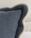 Chloe Blue Scalloped Extra Large Bed Cushion Cover — fabric detail 1