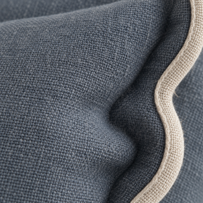 Chloe Blue Scalloped Extra Large Bed Cushion Cover — fabric detail 2