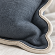 Chloe Blue Scalloped Extra Large Bed Cushion Cover — fabric detail 4