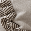 Ellenvale Bella chocolate brown square cushion cover with ruffle edges, soft furnishings decorative pillow for sofa or bed.
