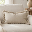 Hallie Cream Luxury Linen Ruffled Edge Cushion Cover — styled view 2