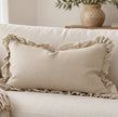 Hallie Cream Luxury Linen Ruffled Edge Cushion Cover — styled view 3
