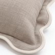 Chloe beige and cream 65 × 65 cm extra large bed cushion cover – fabric and scalloped trim close-up 4