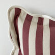 Ellenvale Chloe burgundy rectangle scalloped cushion cover fabric detail