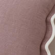 Chloe dusty pink 65 × 65 cm extra large bed cushion cover – fabric and ivory scalloped trim close-up 2