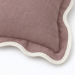 Chloe dusty pink 65 × 65 cm extra large bed cushion cover – fabric and ivory scalloped trim close-up 3