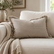 Darcy Chocolate Brown Pinstripe Cushion Cover - Rectangle — styled view 3