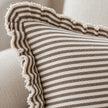 Darcy Chocolate Brown Pinstripe Cushion Cover - Rectangle — fabric detail 1