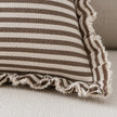 Darcy Chocolate Brown Pinstripe Cushion Cover - Rectangle — fabric detail 3