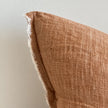 Ellenvale Esmee washed rust brown cushion cover fabric detail