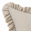 Grace beige 65 × 65 cm extra large bed cushion cover – fabric and gathered ruffle close-up 1