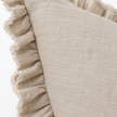 Grace beige 65 × 65 cm extra large bed cushion cover – fabric and gathered ruffle close-up 2